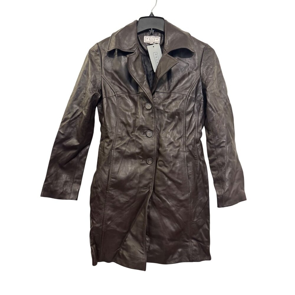 Vintage Pelle Studio Womens Leather Coat M Brown Thinsulate 3M Insulated Classic